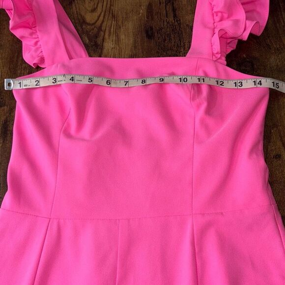 NWT Lilly Pulitzer Eppley Jumpsuit Prosecco Pink Sz 2 flutter/ruffle sleeve - Picture 9 of 11